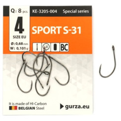Gurza Hook with Large Eye Sport S-31 #4 BC 8pc