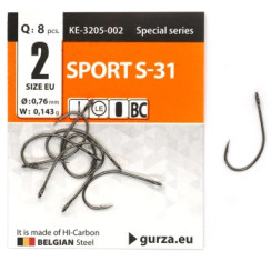 Gurza Hook with Large Eye Sport S-31 #2 BC 8pc