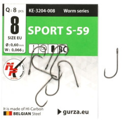Gurza Hook with Large Eye Sport S-59 #8 BC 8pc