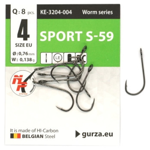 Gurza Hook with Large Eye Sport S-59 #4 BC 8pc