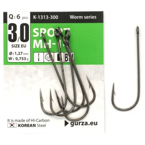 Gurza Sport MH-14 hook, wide eye #3/0 BN, 6 pcs.