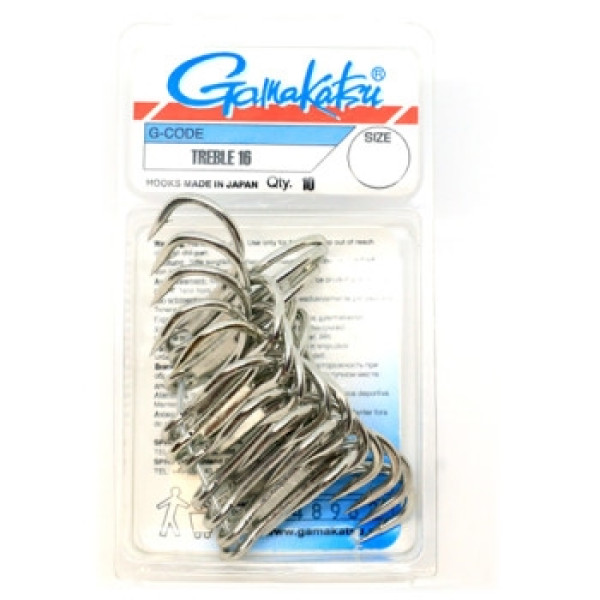 Gamakatsu Treble 16 Tinned #4/0 Hook, 10 pcs.