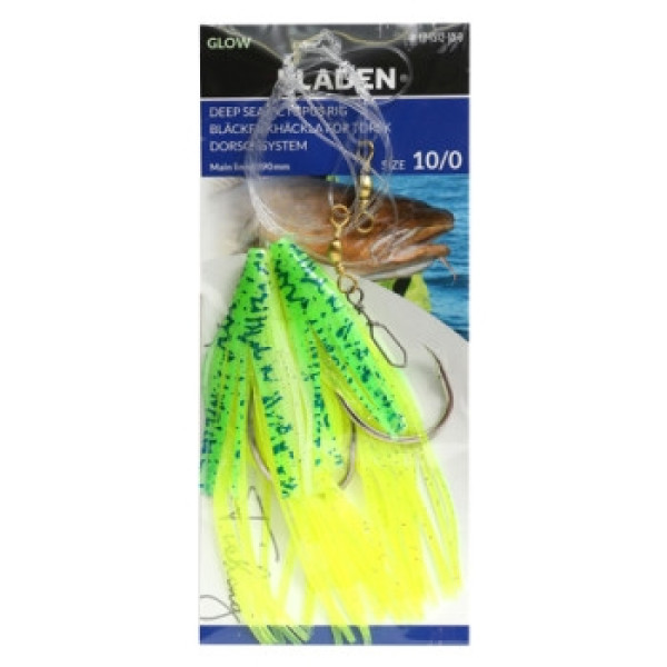 Marine rig Fladen Glowing Squids glow green hook size 10