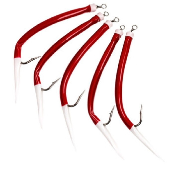 Marine Mounting Fladen Rubber Mac 5pcs Size 12/0 Red/White