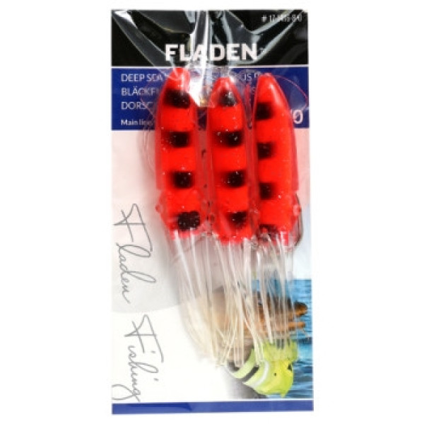Marine rig Fladen Winged Octopus red/black 3-hooks 8/0