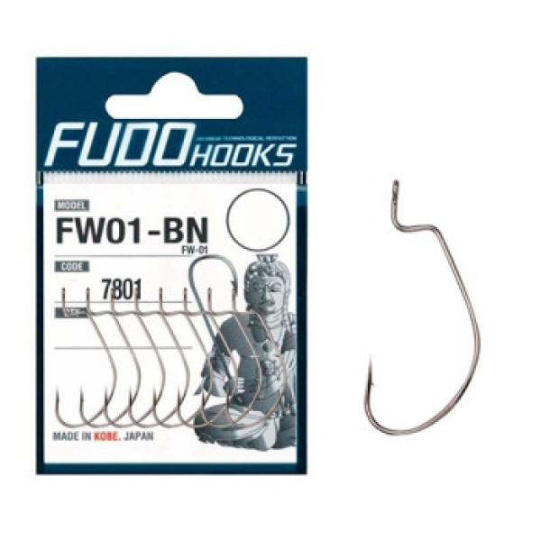 Fudo Worm FW-01 Black 3/0 Hooks