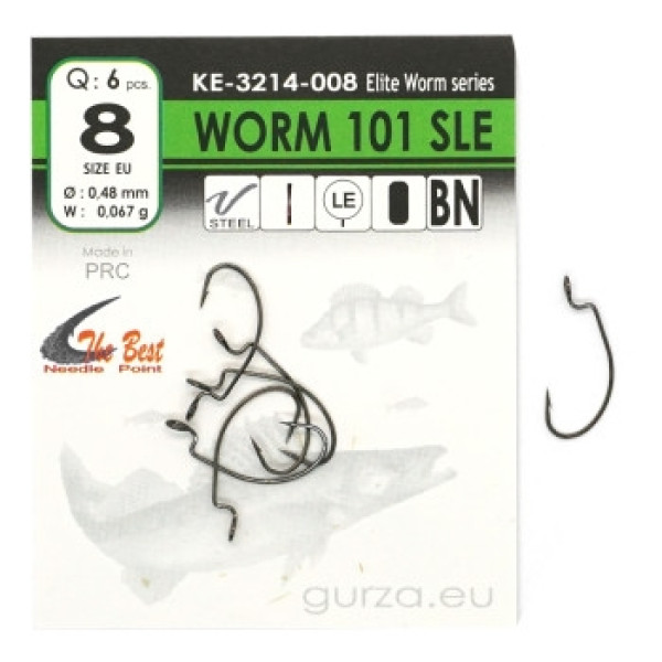 Gurza Worm 101 SLE #8 BN 6pc Offset Hook