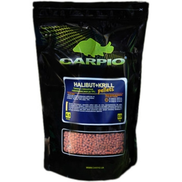 Пеллетс Carpio Halibut+Krill 4.5mm 0.9kg
