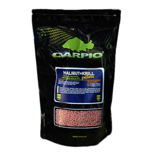 Пеллетс Carpio Halibut+Krill 6mm 0.9kg