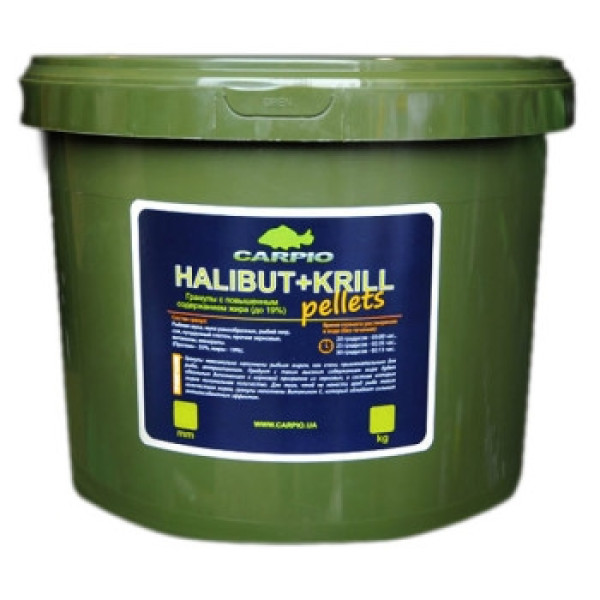 Пеллетс Carpio Halibut+Krill 6mm 3kg