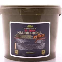 Пеллетс Carpio Hi-Attract Halibut+Krill 14mm 7kg