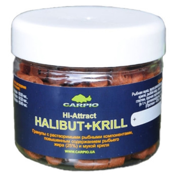 Пеллетс Carpio Hi-Attract Halibut+Krill 14mm 170g