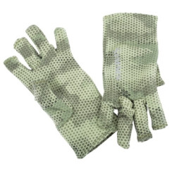 Simms Ultra Wool Core 3-Finger Liner Hex Camo Loden S Gloves