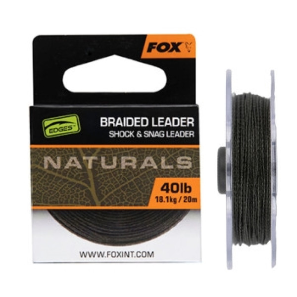Поводочный материал Fox Edges Naturals Braided Leader 20m 18.1kg/40lb