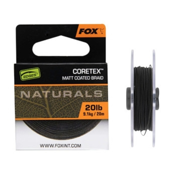 Fox Edges Naturals Coretex 20m 9.1kg/20lb Leader Material