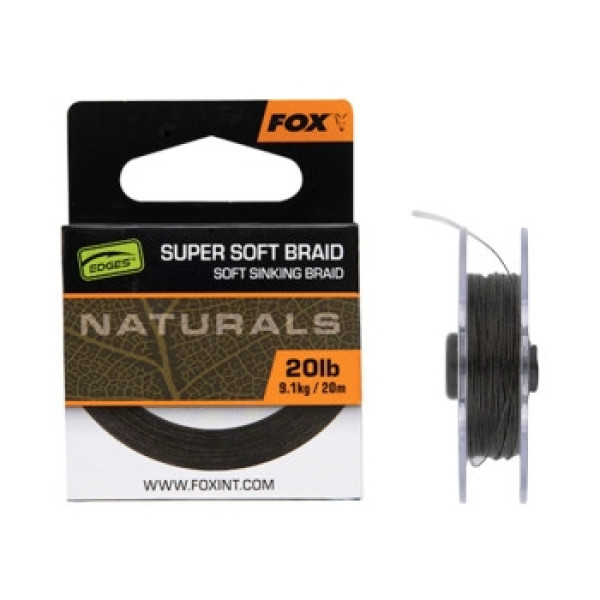 Поводочный материал Fox Edges Naturals Soft Braid hooklength 20m 9.1kg/20lb