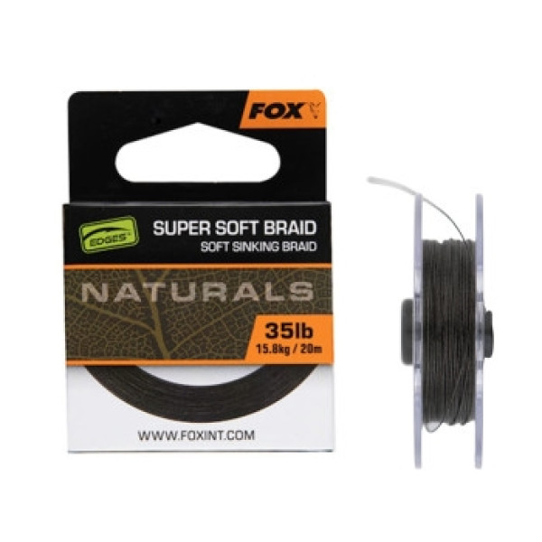 Поводочный материал Fox Edges Naturals Soft Braid hooklength 20m 15.8kg/35lb