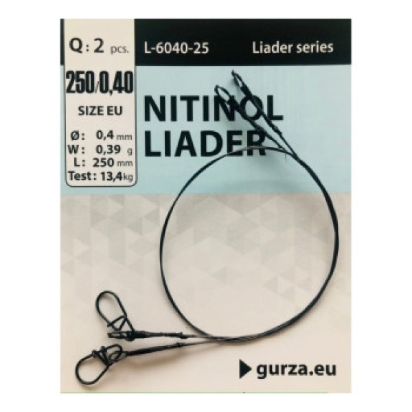 Leash Gurza Nitinol Leader 250mm/0.40Ø 2pc