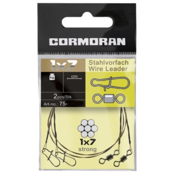 Поводок стальной Cormoran 1x7 Wire leader 20cm 6kg 2pcs