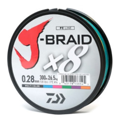 Шнур Daiwa J-Braid X8 Multi Color 300m 26.50kg 0.28mm #4.0