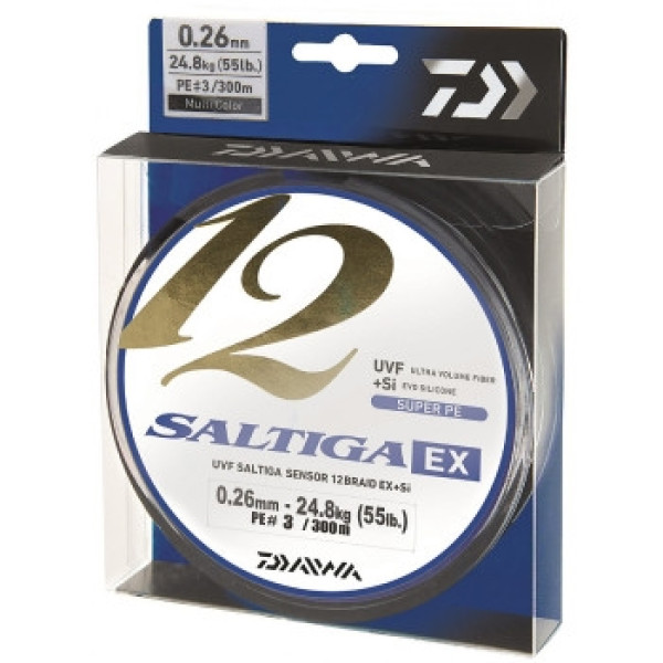 Шнур Daiwa Saltiga 12 Braid EX+SI Multicolor 600m 24.8kg 0.26mm #3.0