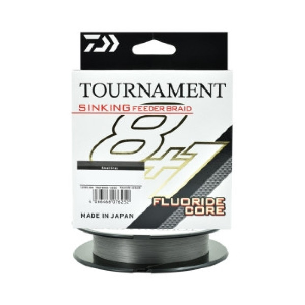 Шнур Daiwa Tournament Sinking Feeder Braid 8+1 135m Steel Grey 8.3kg 0.10mm