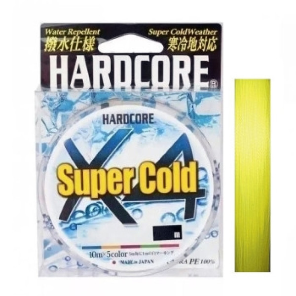 Cord Duel Hardcore Super Cold X4 150m Hi-Vis Yellow 13.0kg 0.24mm #2.0