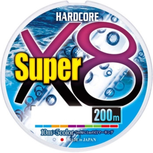Шнур Duel Hardcore Super X8 200м 0.21мм 13.5kg 5Color #1.5