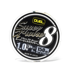Cord Duel Super X-Wire 8 150m 0.17mm 9.0kg 5Color Yellow Marking #1.0