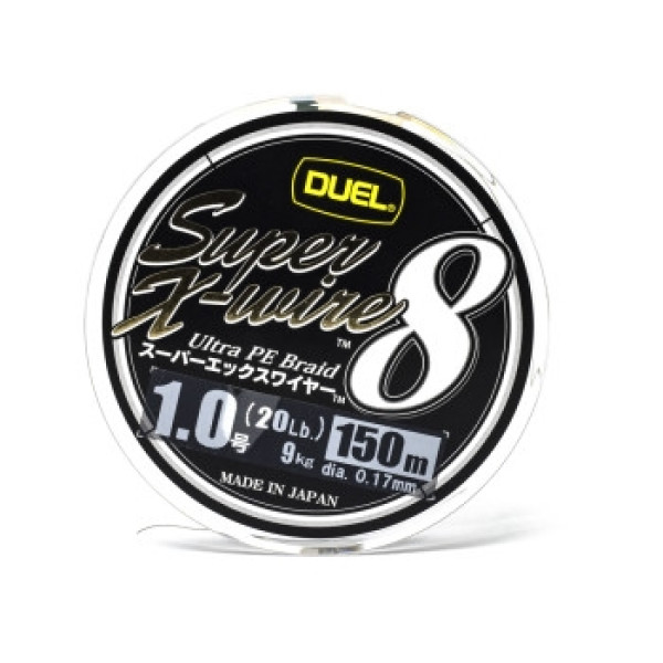 Cord Duel Super X-Wire 8 150m 0.17mm 9.0kg 5Color Yellow Marking #1.0
