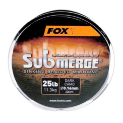 Cord Fox Submerge Sinking Braided Mainline Dark Camo 300m 0.16mm 11.3kg/25lb