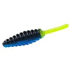 Silicone Big Bite Baits Panfish Minnow 1.5" 10pc #Black/Blue Lam Chart Tail