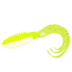 Silicone Big Bite Baits Ring Triple Tip Grub 2" 10pc #Lemon Meringue