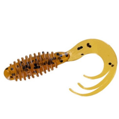 Silicone Big Bite Baits Ring Triple Tip Grub 2" 10pc #Pumpkin Pepper