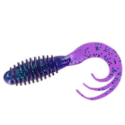Silicone Big Bite Baits Ring Triple Tip Grub 2" 10pc #Junebug