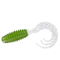 Silicone Big Bite Baits Ring Triple Tip Grub 2" 10pc #Silver Frog