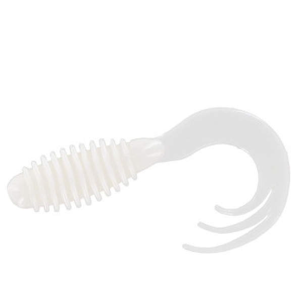 Silicone Big Bite Baits Ring Triple Tip Grub 2" 10pc #White