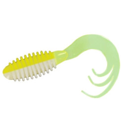Silicone Big Bite Baits Ring Triple Tip Grub 2" 10pc #Acid Rain