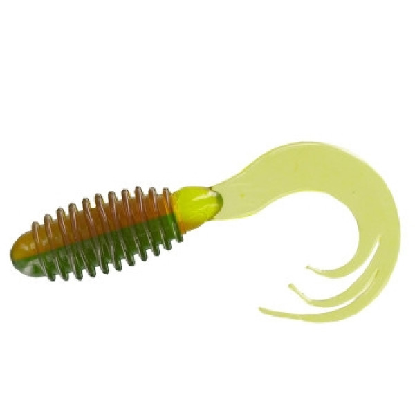 Silicone Big Bite Baits Ring Triple Tip Grub 2" 10pc #Green Weenie
