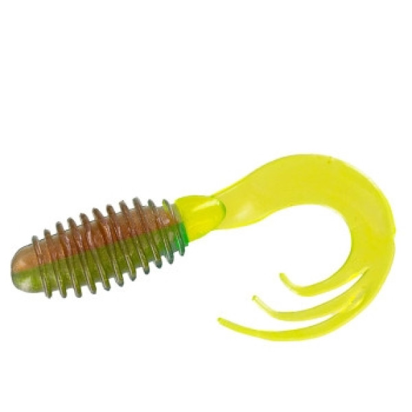 Силікон Big Bite Baits Ring Triple Tip Grub 2" 10pc #Pumpkin/Chart