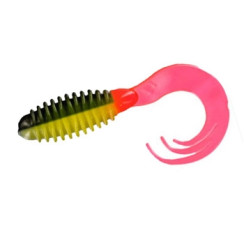 Silicone Big Bite Baits Ring Triple Tip Grub 2" 10pc #Bumble Bee