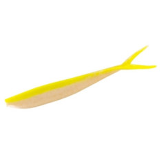 Silicone Big Bite Baits Scentsation Slim Minnow 4" 10pc #Chartreuse/White Laminate
