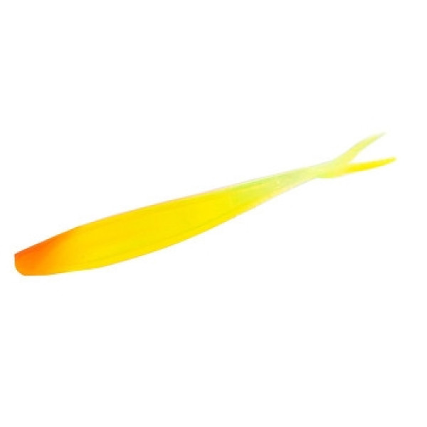 Silicone Big Bite Baits Slim Minnow Painted 4" 6pc #Flaming Sun