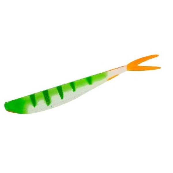 Силикон Big Bite Baits Slim Minnow Painted 4" 6pc #Light Perch /Org Tail
