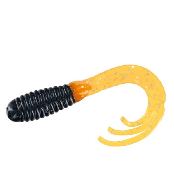 Силікон Big Bite Baits Triple Tip Grub 2" 10pc #Black/Orange Silver