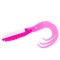 Silicone Big Bite Baits Triple Tip Grub 2" 10pc #Pink/White