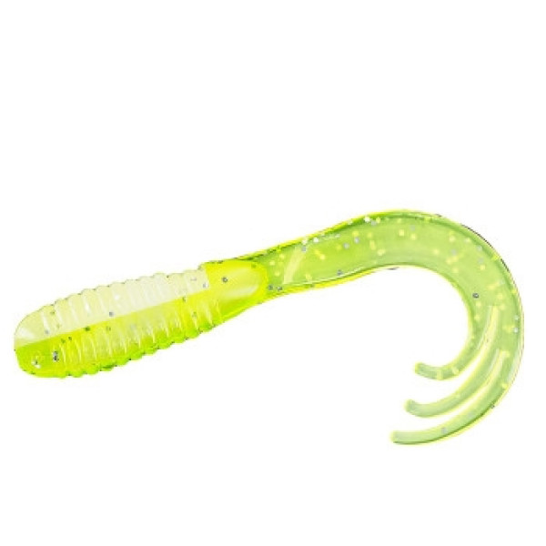 Silicone Big Bite Baits Triple Tip Grub 2" 10pc #Lemon Meringue