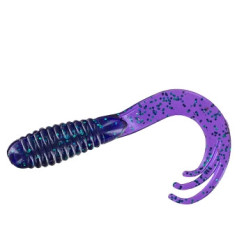 Silicone Big Bite Baits Triple Tip Grub 2" 10pc #Junebug