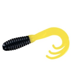 Silicone Big Bite Baits Triple Tip Grub 2" 10pc #Black/Yellow