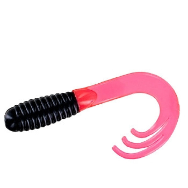 Silicone Big Bite Baits Triple Tip Grub 2" 10pc #Black Firetail